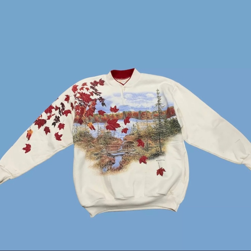 Vintage Art Unlimited Fall/Autumn Themed All Over Print Sweatshirt
